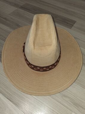 Vintage Canyon Trails Western Corduroy Cowboy Rancher Hat w Band, 7-7 1/8